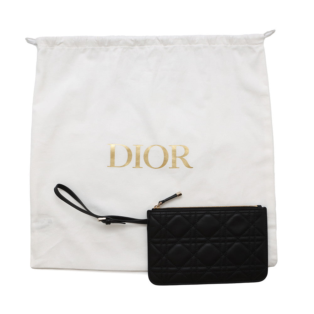 Dior TouJules Macrocannage Handbag BlackM2822OSNW Calf Leather Size Small