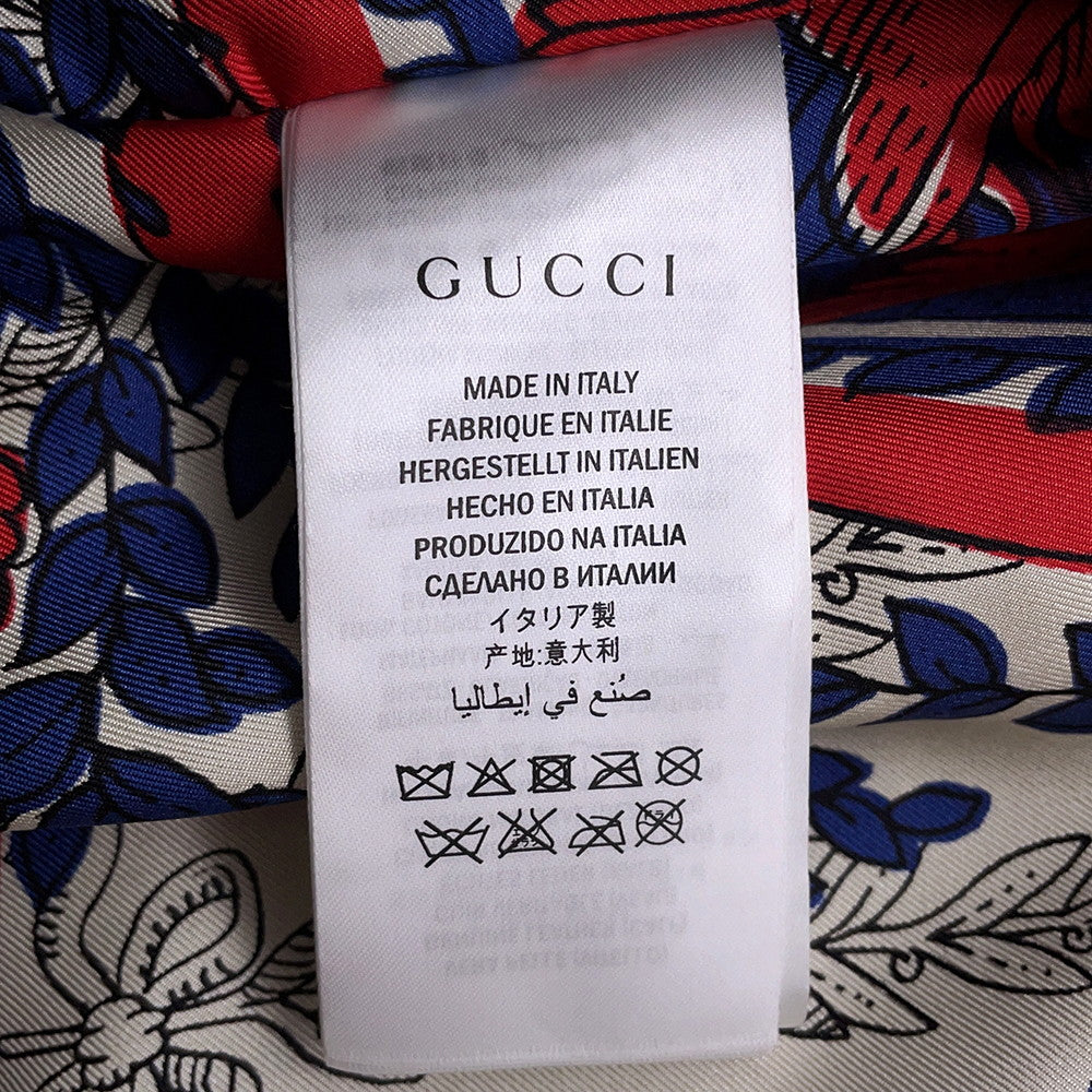 GUCCI Leather Jacket Size 36 Black/Red/Navy Leather Cotton100%