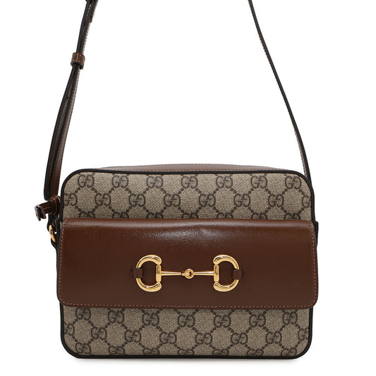 GUCCI Horsebit1955 Small  GG Supreme Beige/Brown645454 PVCLeather