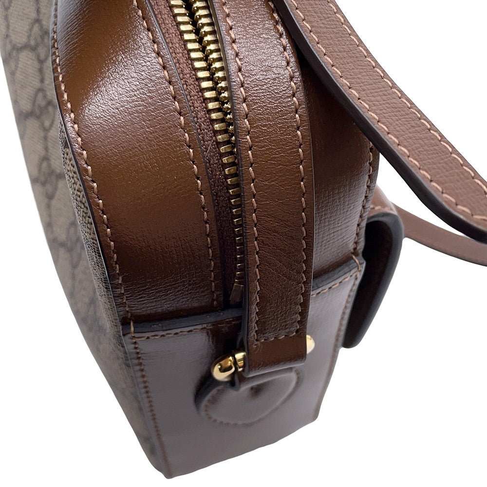 GUCCI Horsebit1955 Small  GG Supreme Beige/Brown645454 PVCLeather