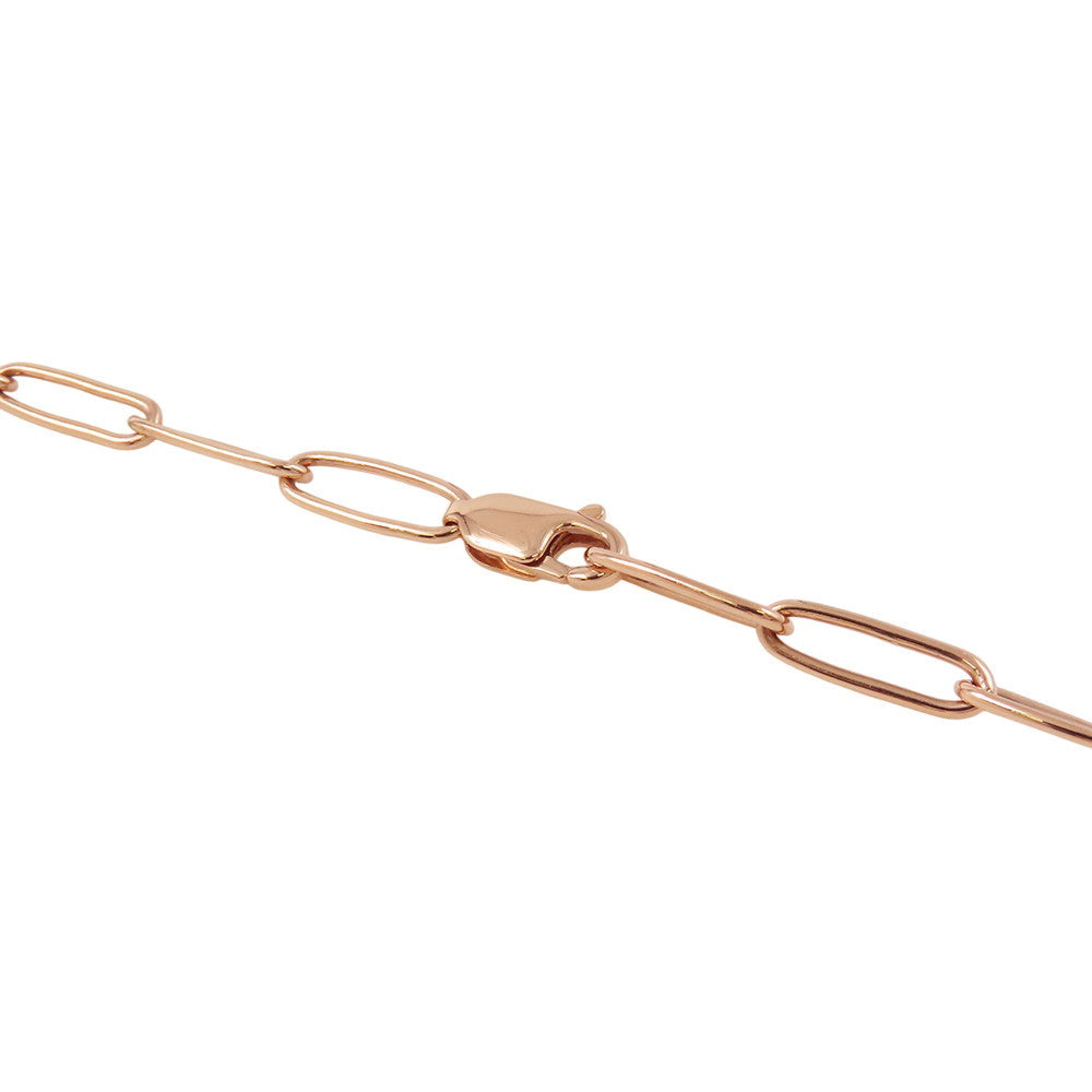 TIFFANY&Co. Padlock Pendant Half Diamond Necklace Size Large 18K Pink Gold