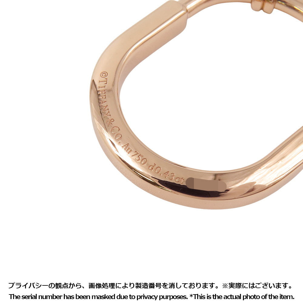 TIFFANY&Co. Padlock Pendant Half Diamond Necklace Size Large 18K Pink Gold