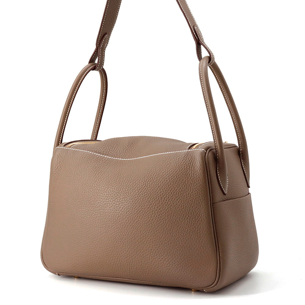 HERMES Lindy Etoupe Taurillon Clemence Size 26