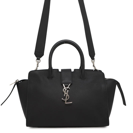SAINT LAURENT PARIS Baby Downtown Cabas 2WAY Handbag Black436834 Leather