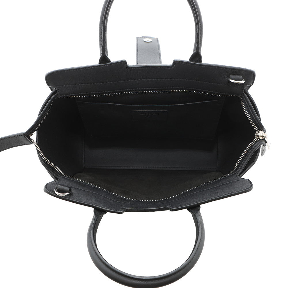 SAINT LAURENT PARIS Baby Downtown Cabas 2WAY Handbag Black436834 Leather