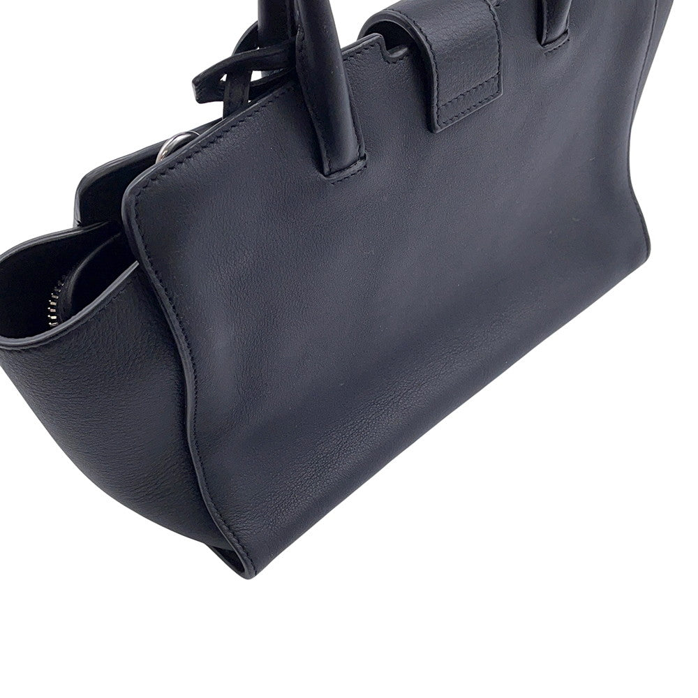 SAINT LAURENT PARIS Baby Downtown Cabas 2WAY Handbag Black436834 Leather