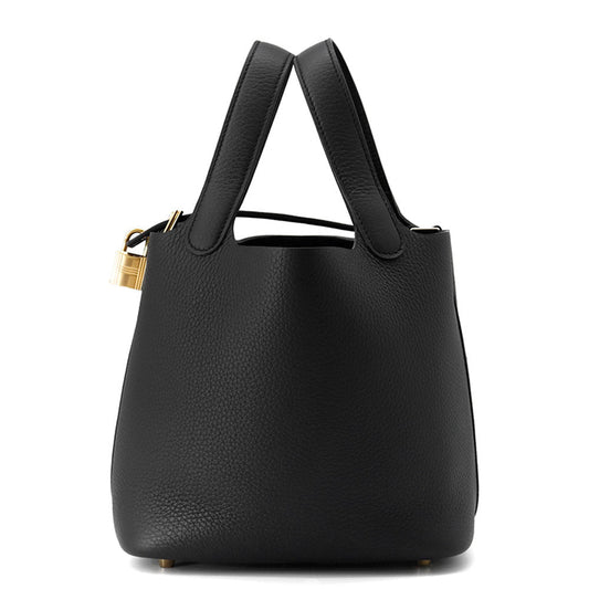 HERMES Picotin Lock Black Taurillon Clemence Size PM