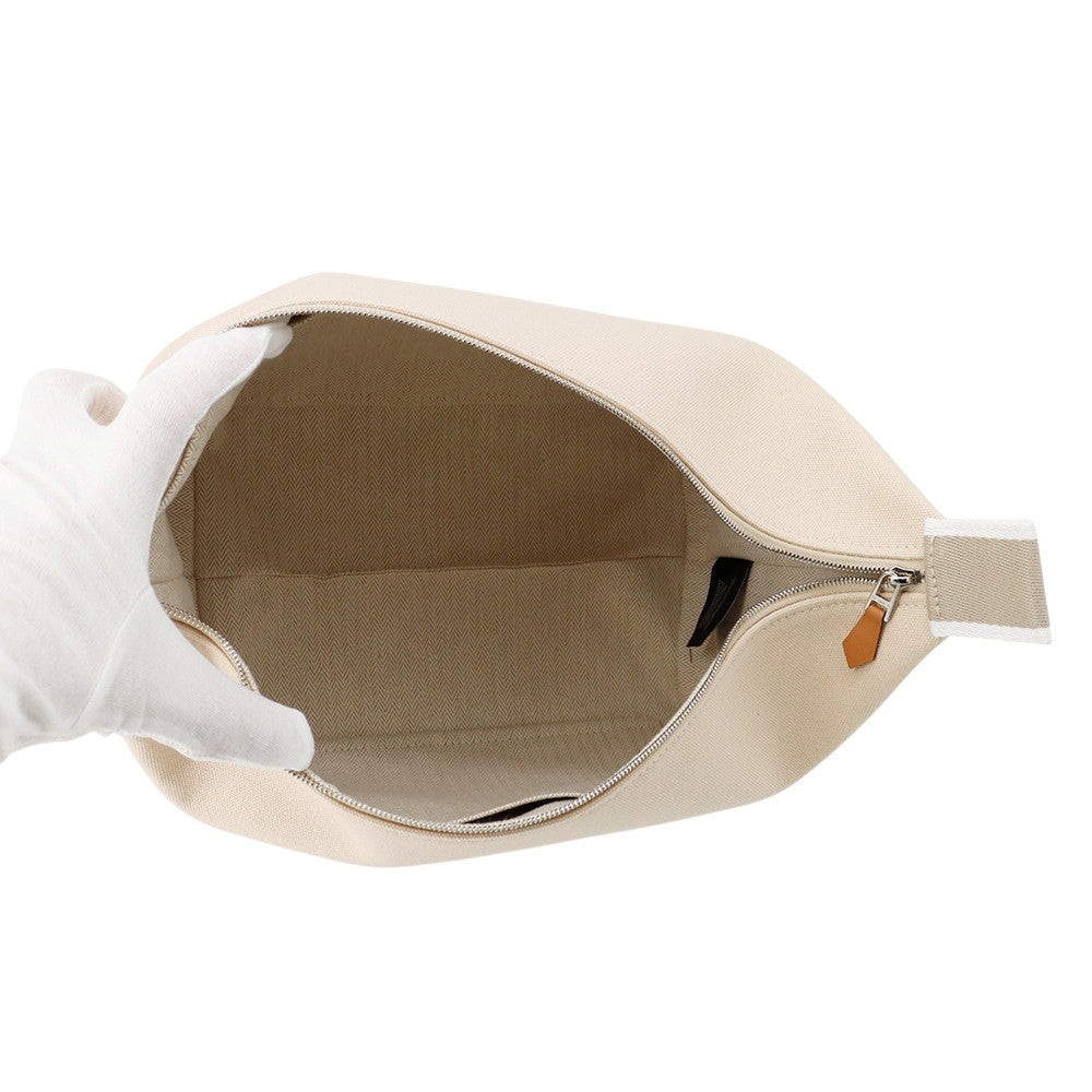 HERMES Brid a Black Beige Canvas Size GM