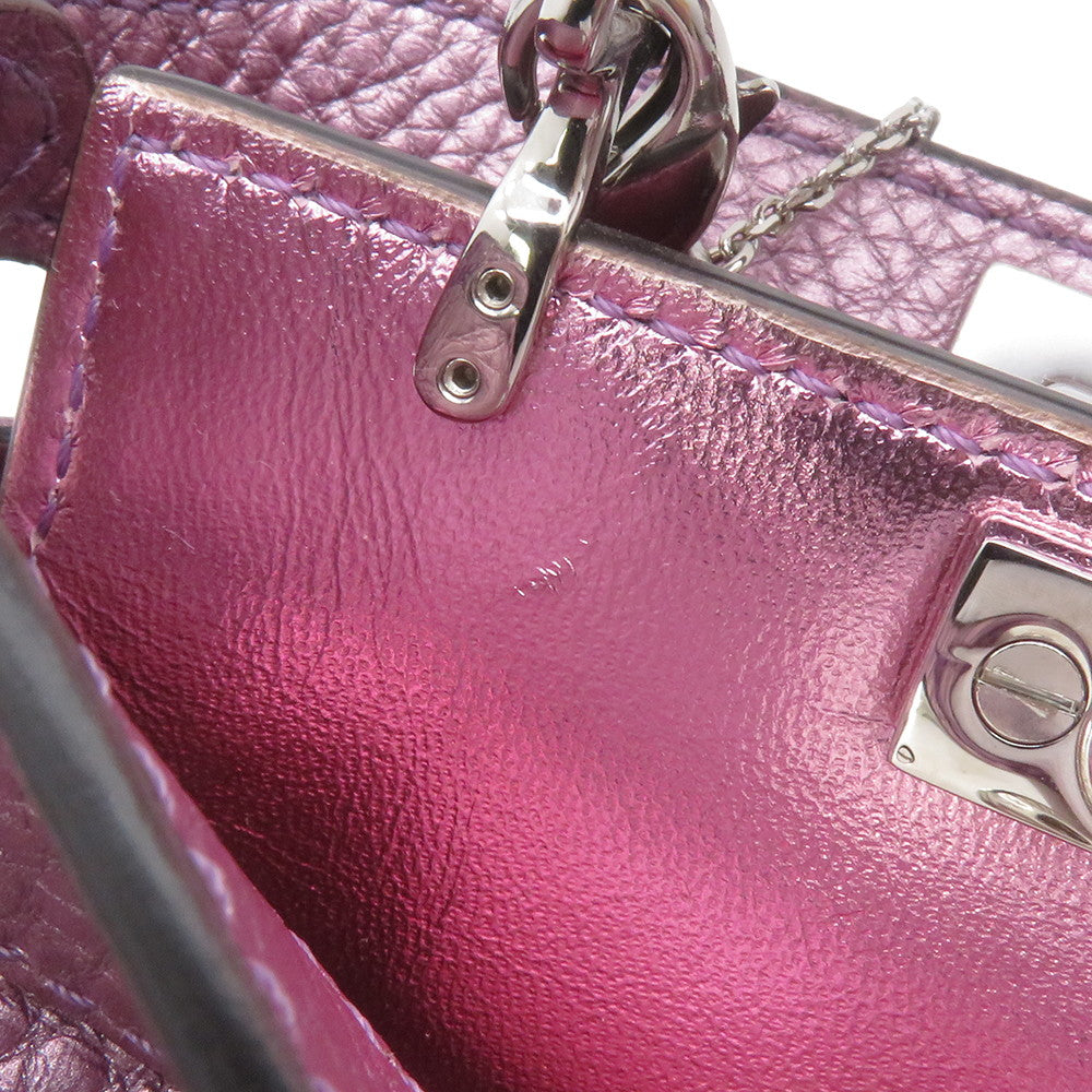 FENDI PeekabooChainShoulder Bag Mauve pink7AS294 Leather Size Nano