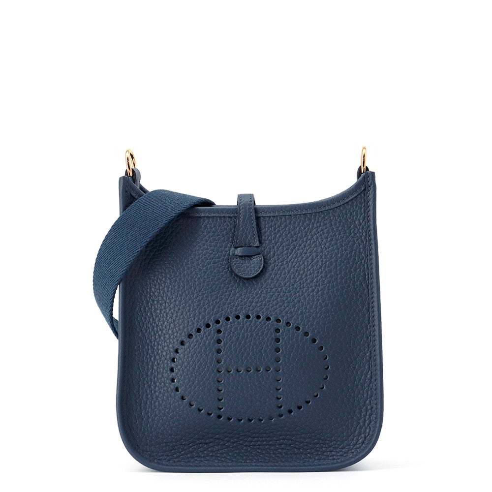 HERMES Evelyne Short Blue de Prusse Taurillon Clemence Size TPM