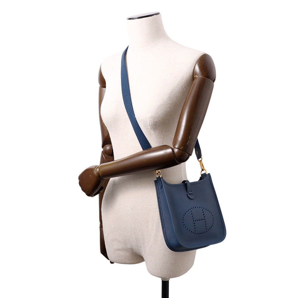 HERMES Evelyne Short Blue de Prusse Taurillon Clemence Size TPM