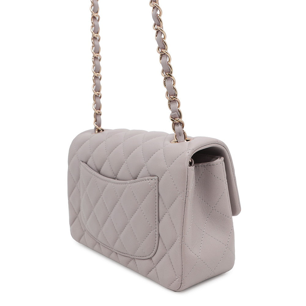 CHANEL Matelasse ChainShoulder Bag GrayA69900 Lambskin Size 20