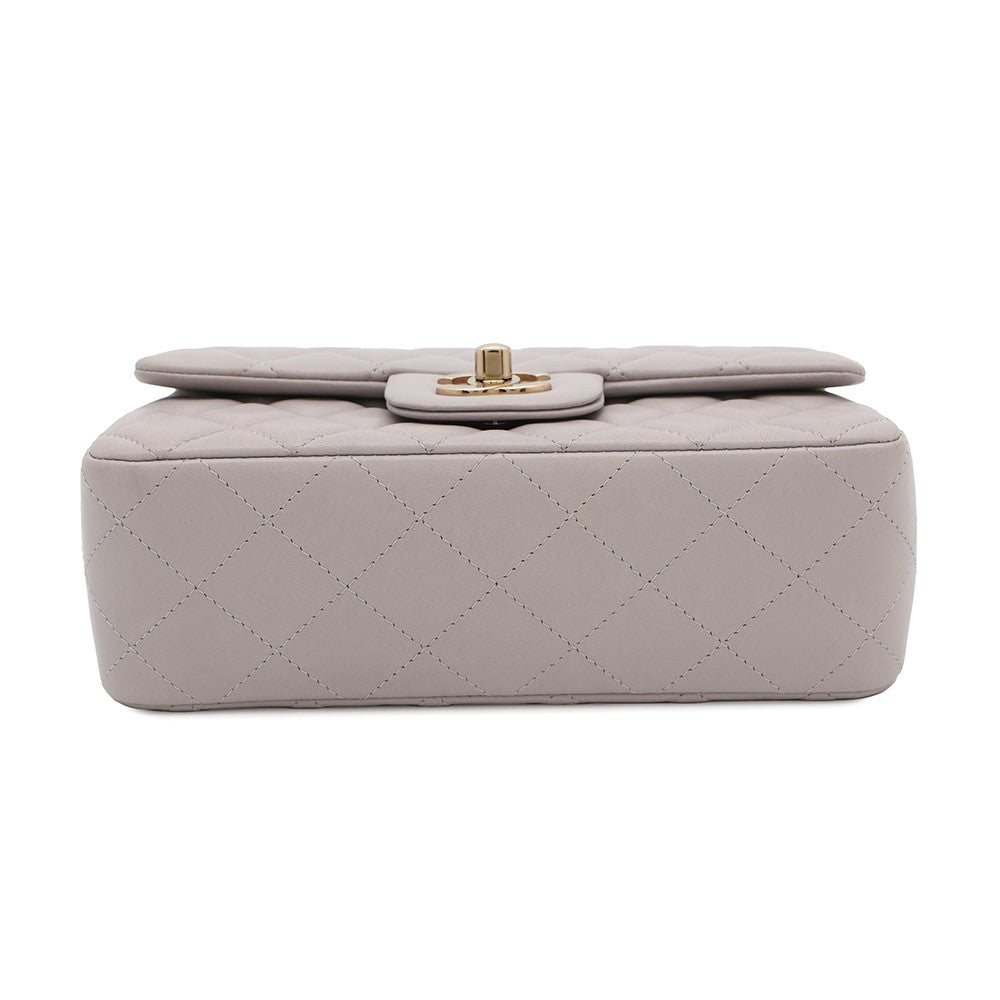 CHANEL Matelasse ChainShoulder Bag GrayA69900 Lambskin Size 20