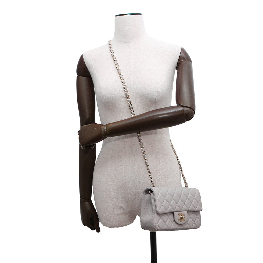 CHANEL Matelasse ChainShoulder Bag GrayA69900 Lambskin Size 20