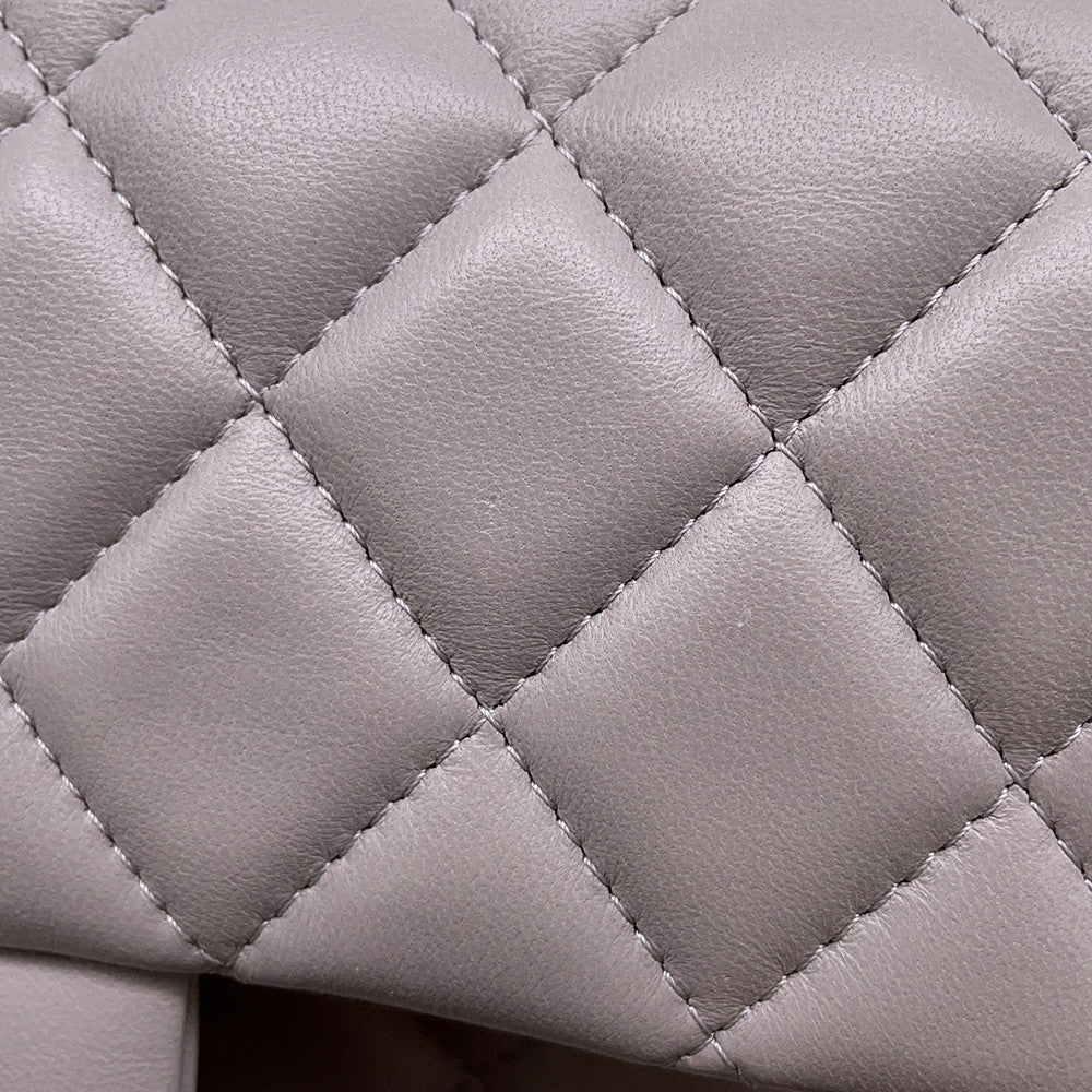 CHANEL Matelasse ChainShoulder Bag GrayA69900 Lambskin Size 20