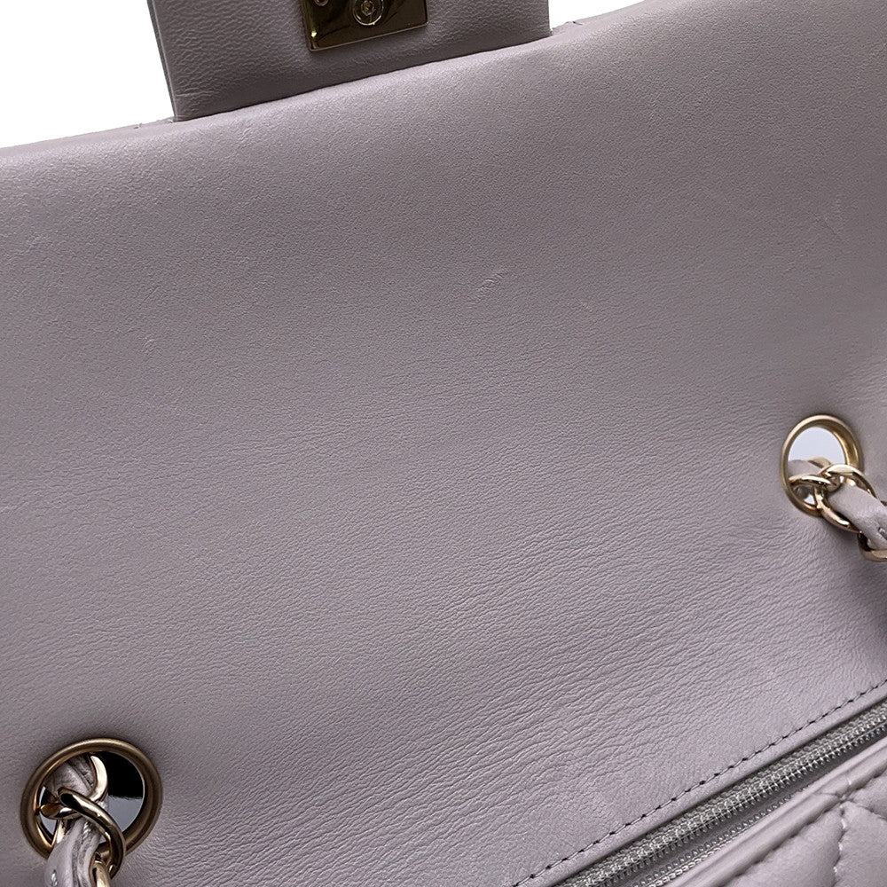 CHANEL Matelasse ChainShoulder Bag GrayA69900 Lambskin Size 20