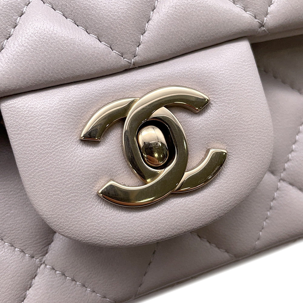 CHANEL Matelasse ChainShoulder Bag GrayA69900 Lambskin Size 20