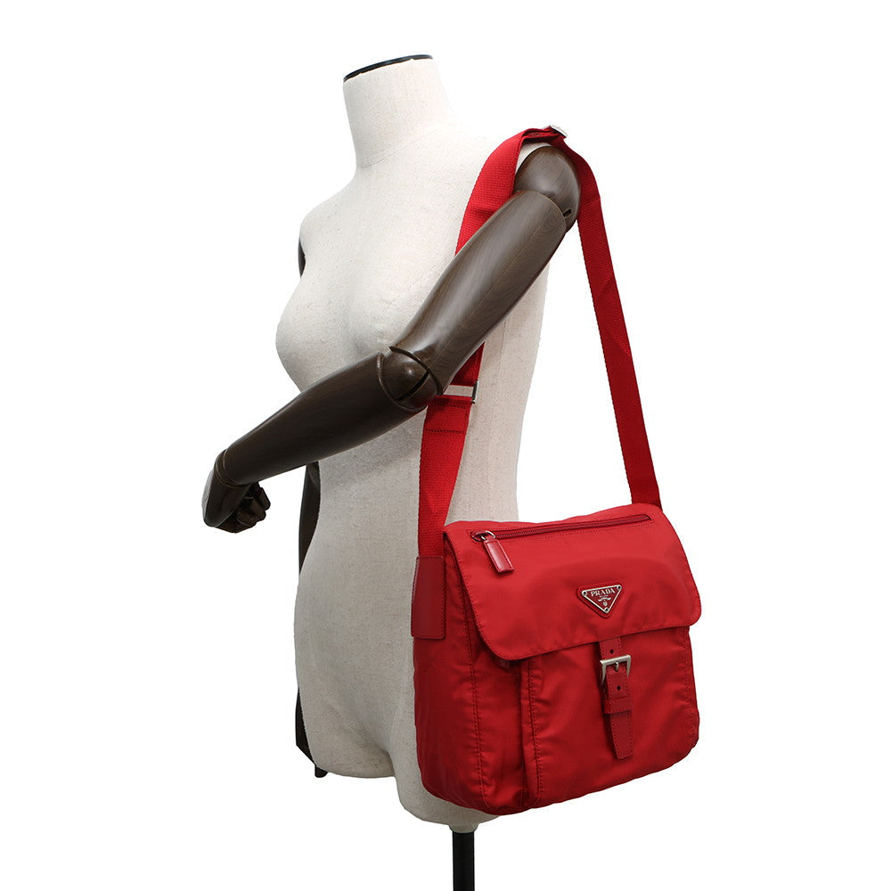 PRADA Shoulder Bag RedB8994 Nylon