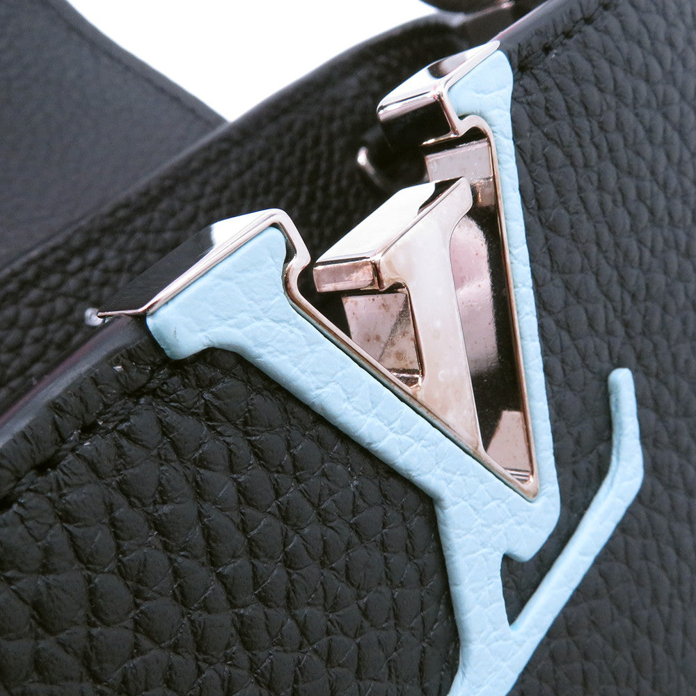 LOUIS VUITTON Capucines Noir/PinkM56072 Taurillon Leather Plexiglas Size Mini