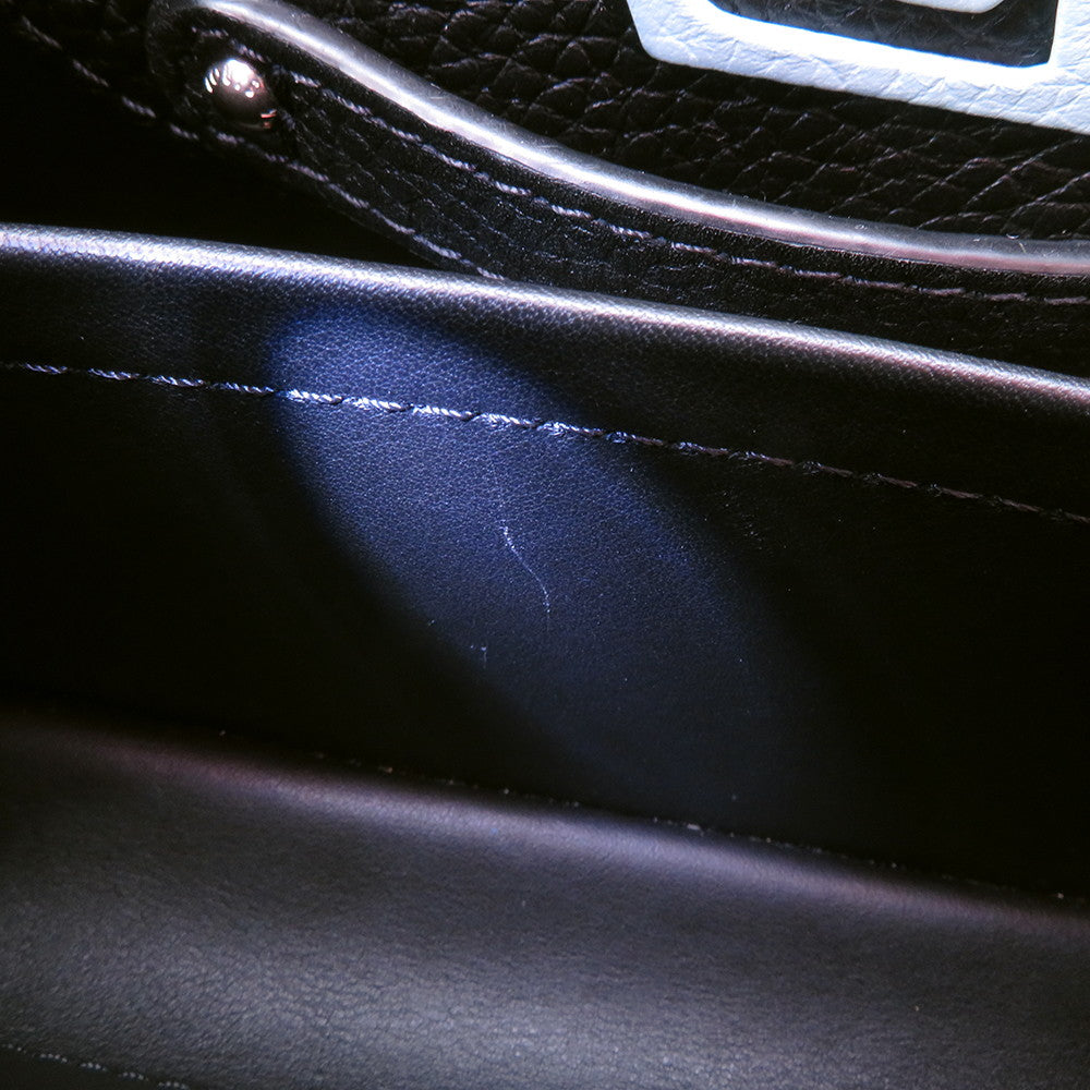 LOUIS VUITTON Capucines Noir/PinkM56072 Taurillon Leather Plexiglas Size Mini