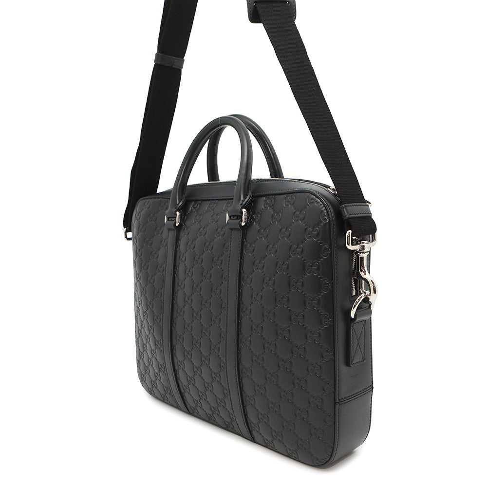 GUCCI Briefcase Black435322 GuccissimaLeather