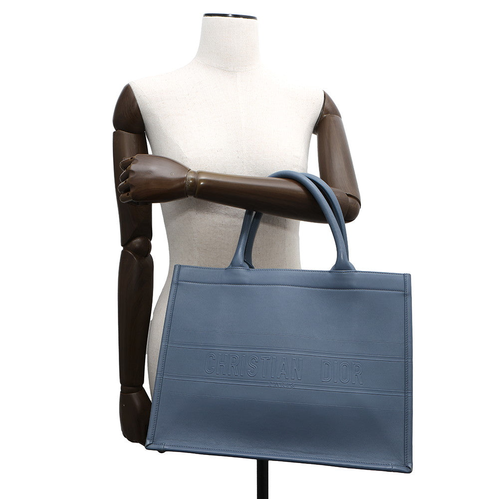 Dior Book tote BlueM1296ZGSB Calf Leather Size Medium