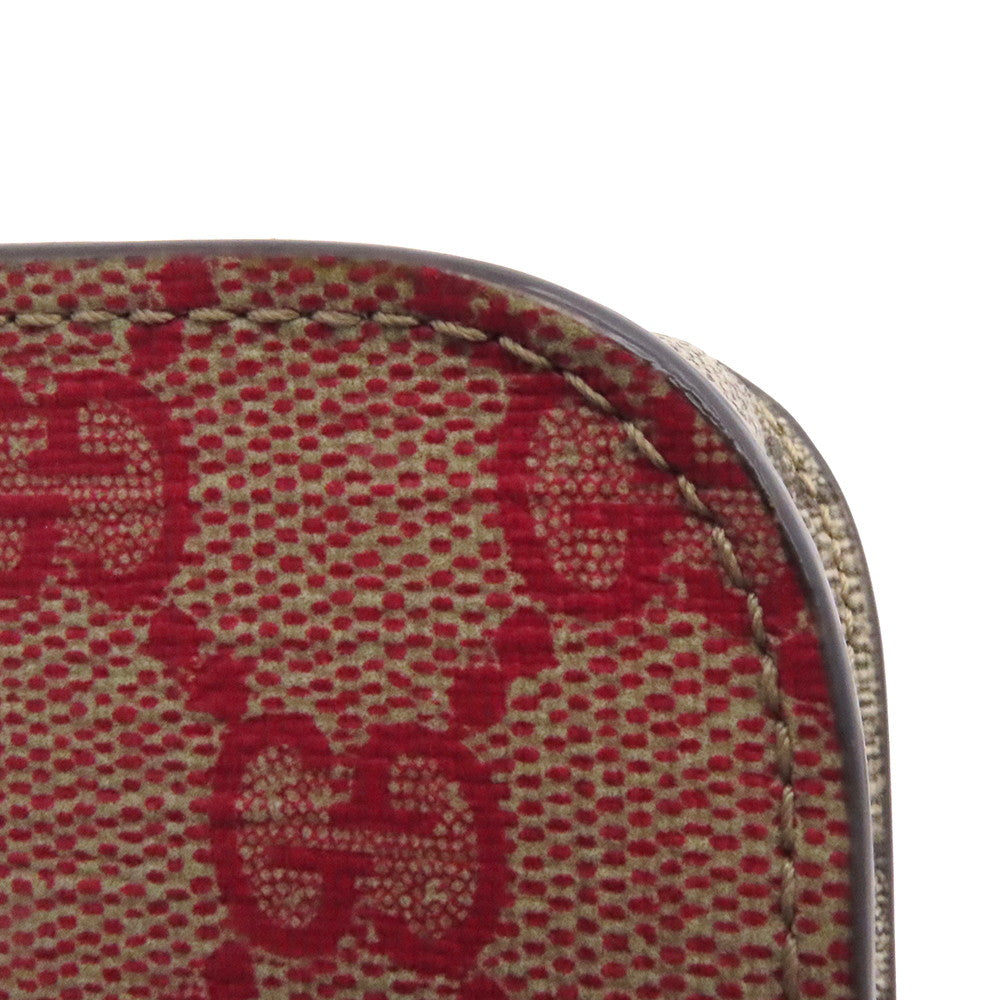 GUCCI GG Supreme Shoulder Beige/Red/Green723766 GG Supreme Leather