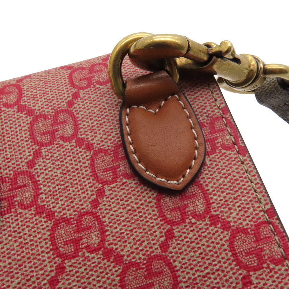 GUCCI GG Supreme Shoulder Beige/Red/Green723766 GG Supreme Leather