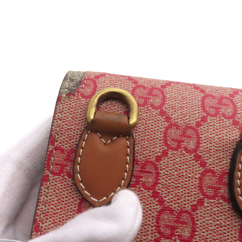 GUCCI GG Supreme Shoulder Beige/Red/Green723766 GG Supreme Leather