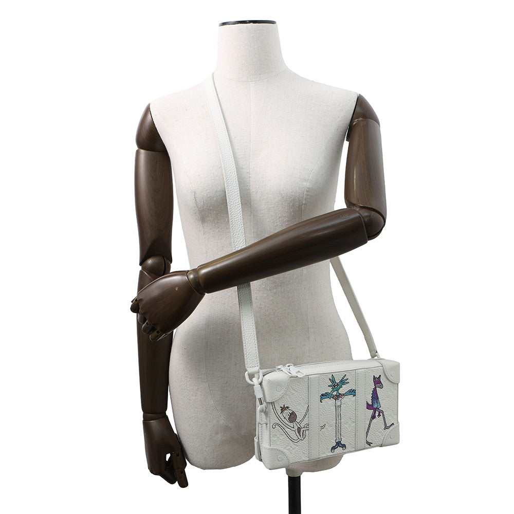 LOUIS VUITTON Soft Trunk / Wallet WhiteM80146 Monogram・Taurillon LV Friend