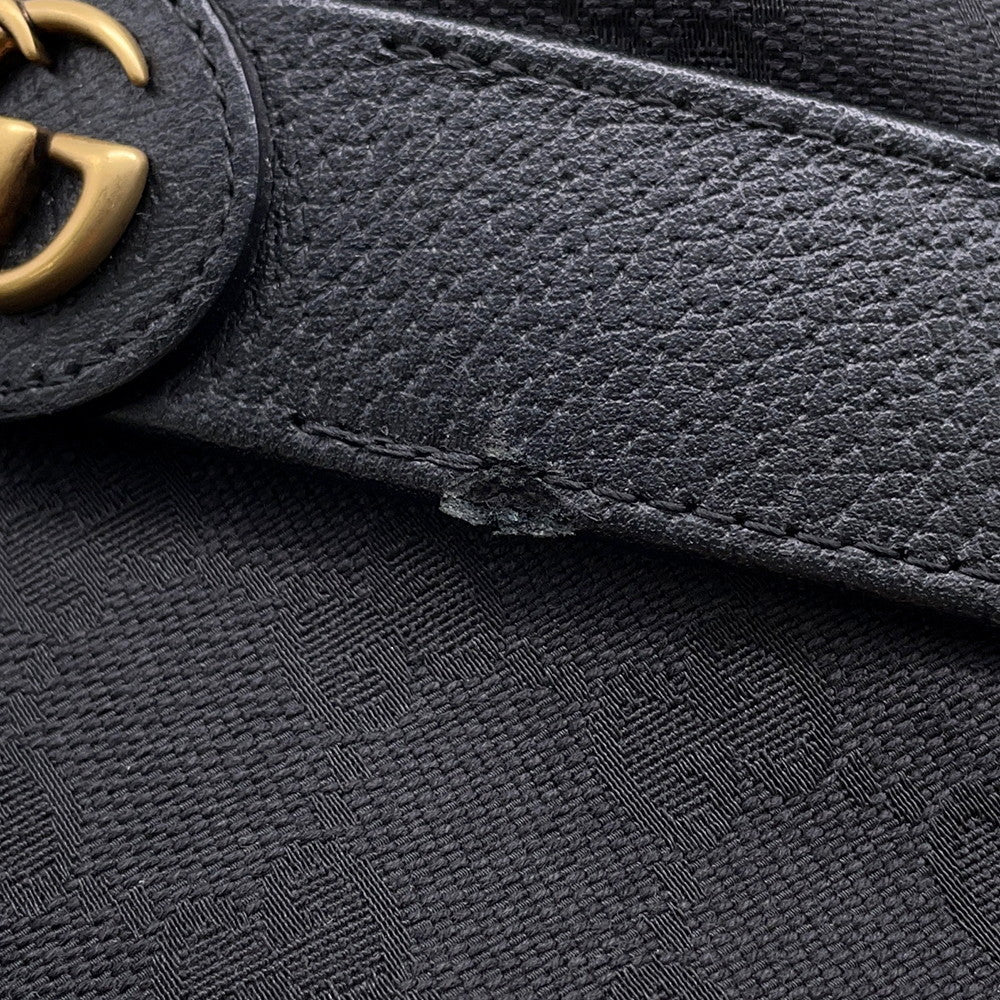 GUCCI Original GG Canvas Bucket Hat Size 59/L Black576587 Canvas Leather