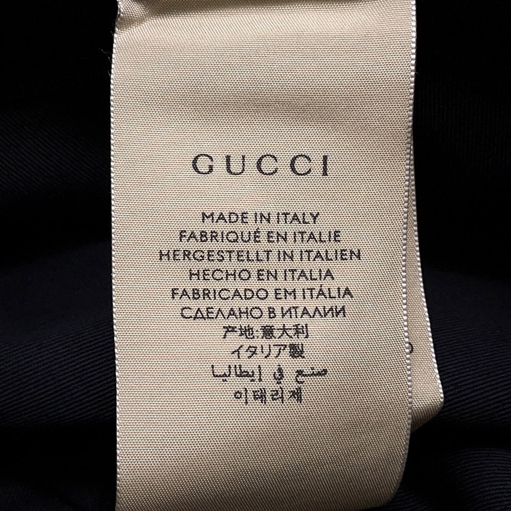 GUCCI Original GG Canvas Bucket Hat Size 59/L Black576587 Canvas Leather