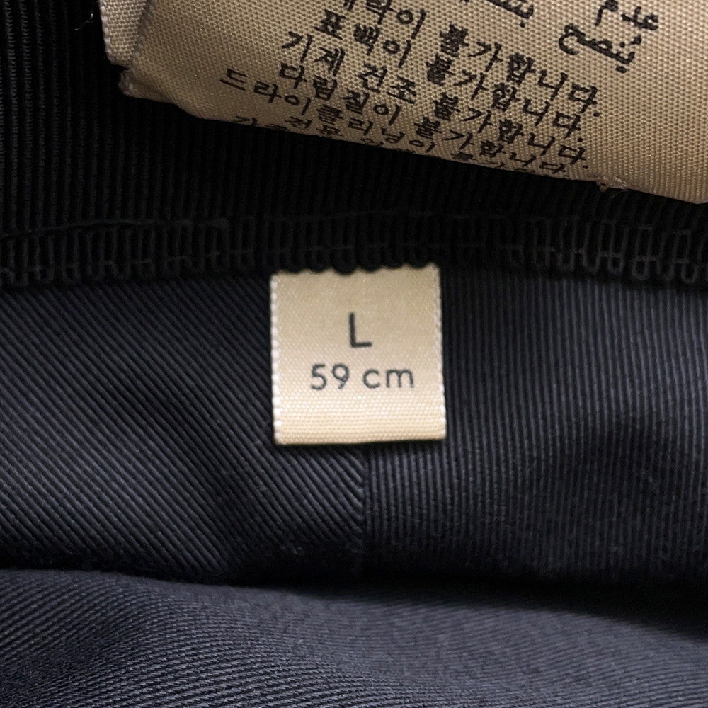 GUCCI Original GG Canvas Bucket Hat Size 59/L Black576587 Canvas Leather