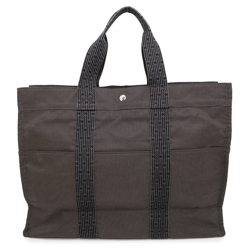 HERMES Her Line Tote Gray Canvas Size GM