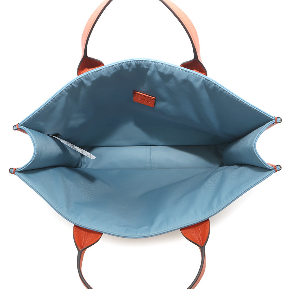GUCCI Interlocking G Tote Bag Blue/Orange/White550763 Leather Nylon