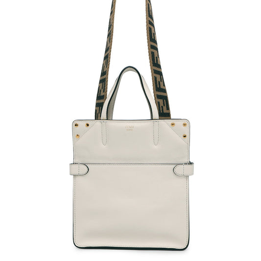 FENDI Flip White8BT306 Leather Size Small