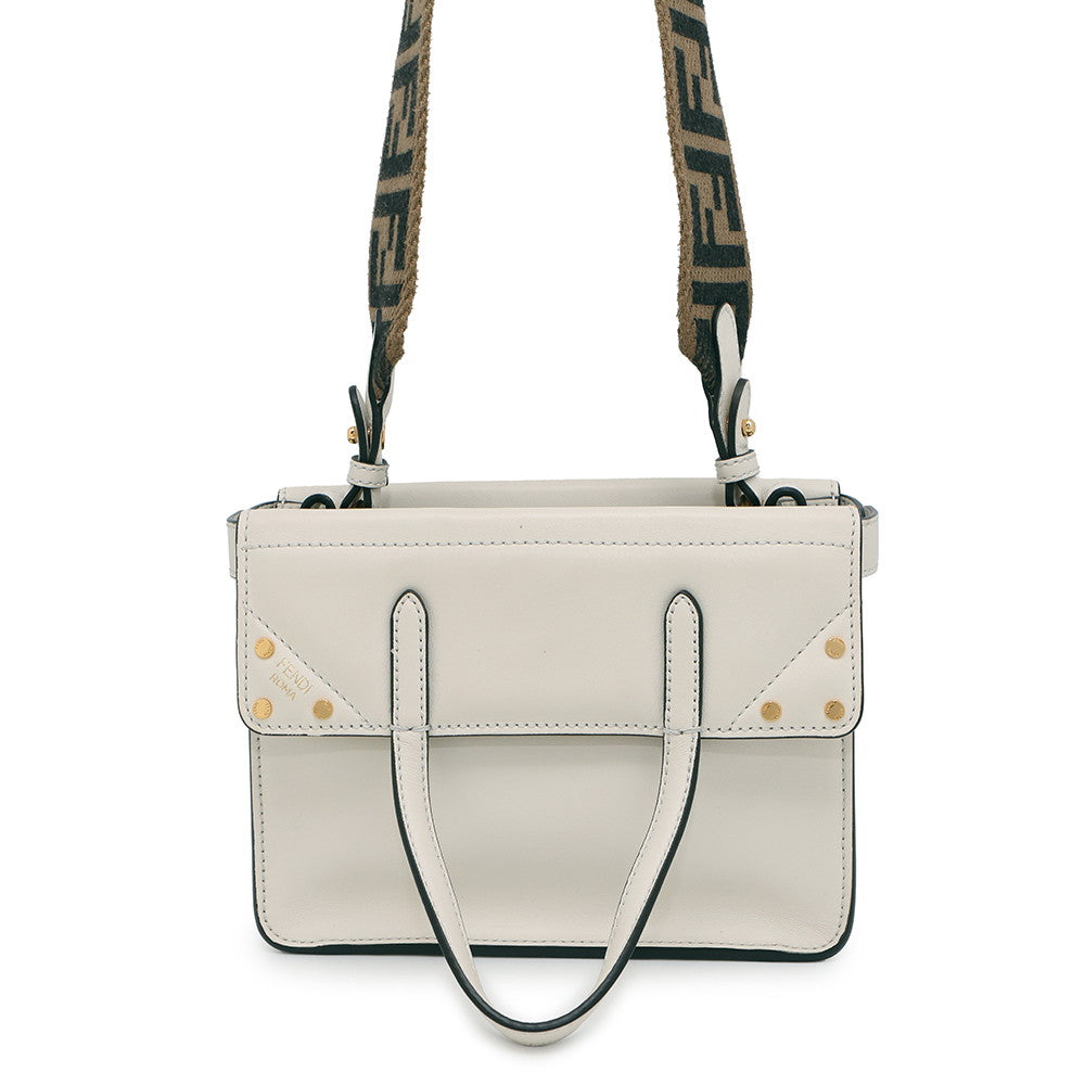FENDI Flip White8BT306 Leather Size Small