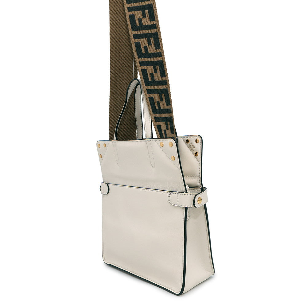 FENDI Flip White8BT306 Leather Size Small