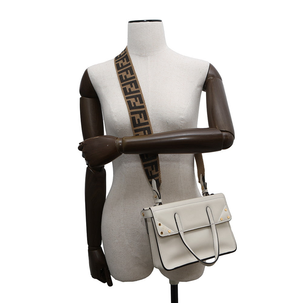 FENDI Flip White8BT306 Leather Size Small
