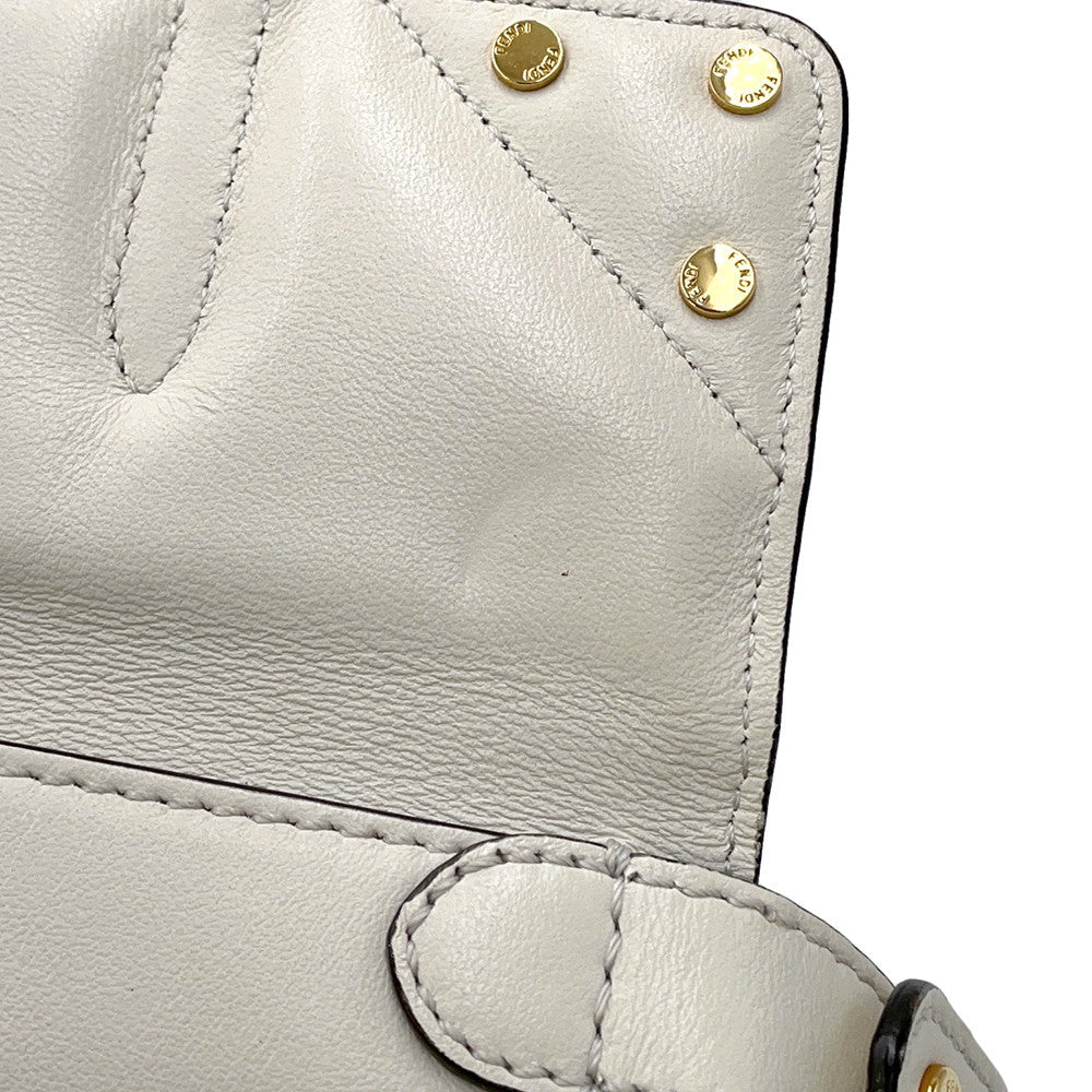 FENDI Flip White8BT306 Leather Size Small