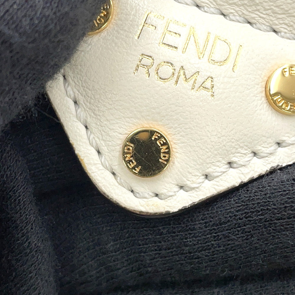 FENDI Flip White8BT306 Leather Size Small