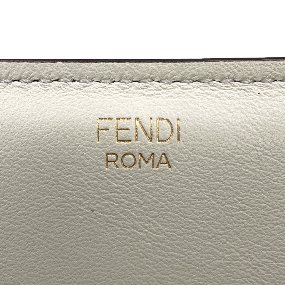 FENDI Flip White8BT306 Leather Size Small