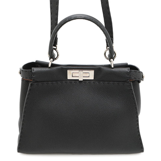 FENDI Selleria Peekaboo Black8BN290 Leather Size regular
