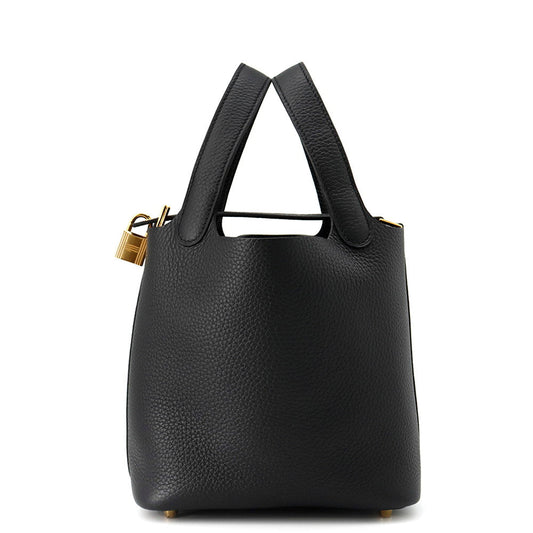 HERMES Picotin Lock Black Taurillon Clemence Size PM