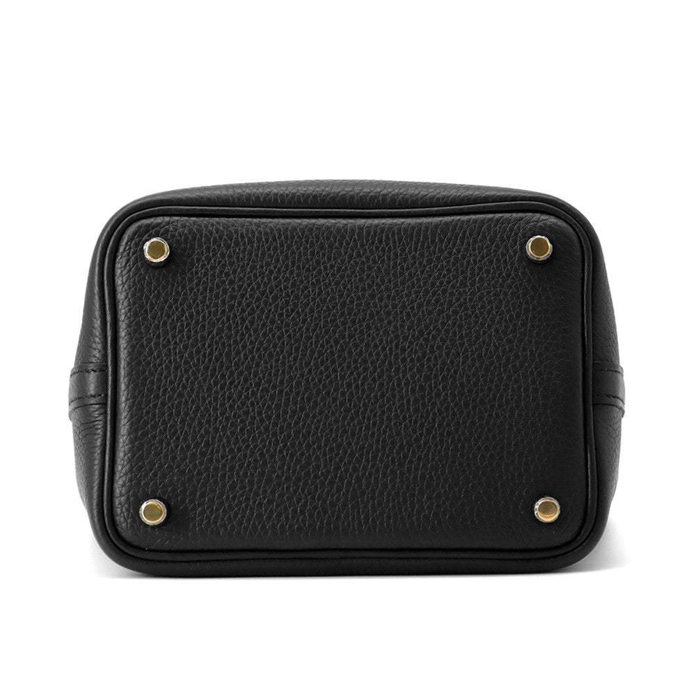 HERMES Picotin Lock Black Taurillon Clemence Size PM