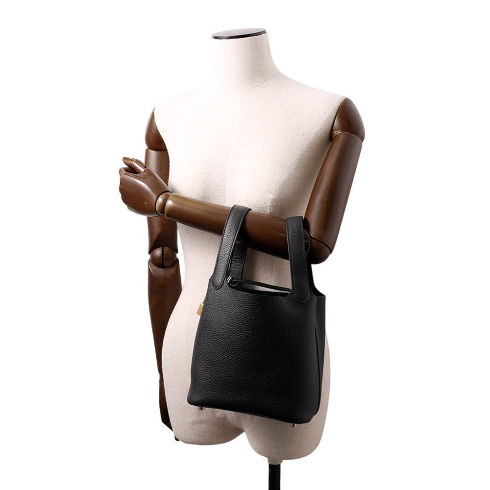HERMES Picotin Lock Black Taurillon Clemence Size PM