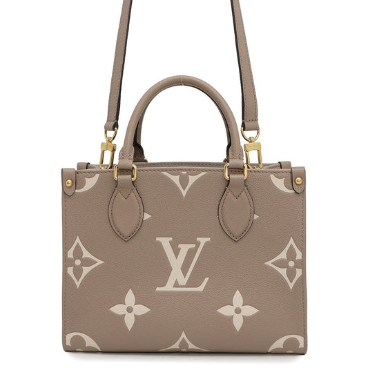 LOUIS VUITTON Onthego Tourterelle claimM45779 Bicolor Monogram Empreinte Leather Monogram Giant Size PM