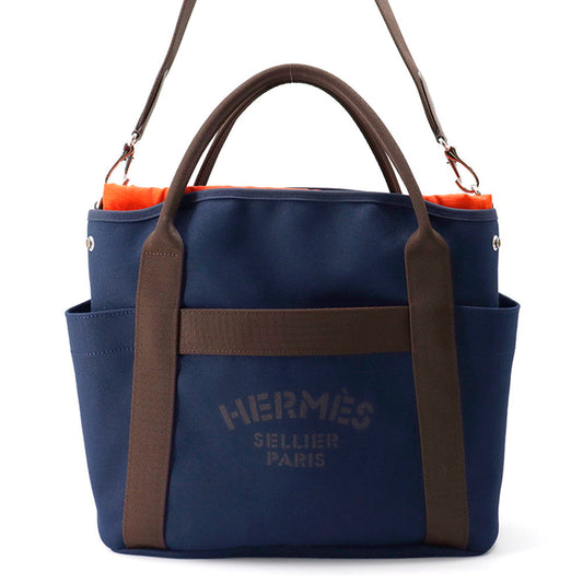 HERMES Sucked Pansage Groom Navy/Feu Canvas