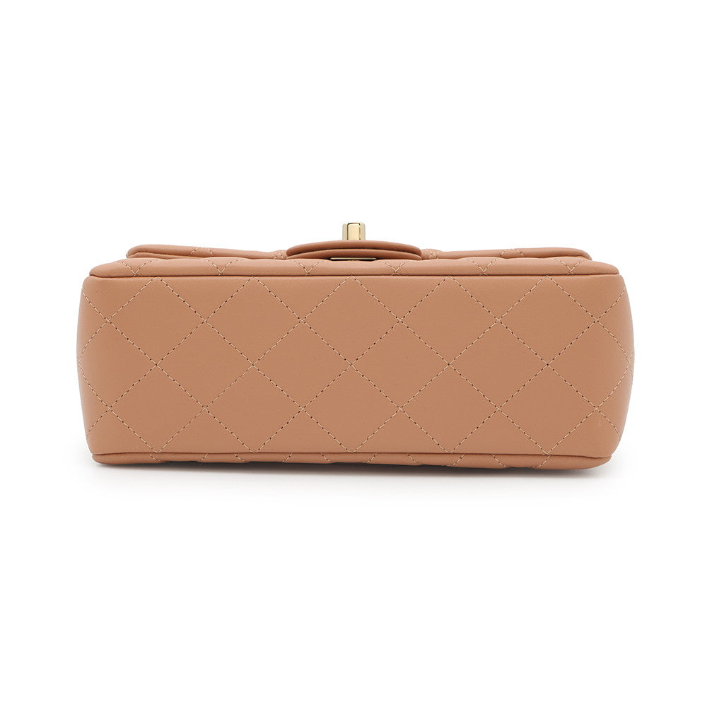 CHANEL Matelasse Single Chain Shoulder Bag BrownA69900 Lambskin Size Mini