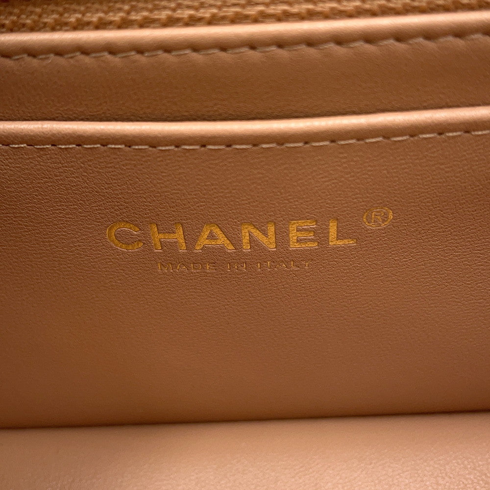 CHANEL Matelasse Single Chain Shoulder Bag BrownA69900 Lambskin Size Mini